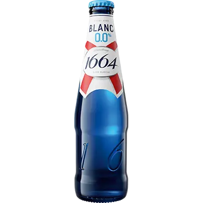 Fles Carlsberg Kronenbourg- 1664 blanc 0.0%, bier van Carlsberg, op voorraad bij slijterij t Bockje in Bathmen