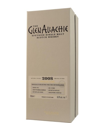 Fles GlenAllachie 2008 Marsala Barrique 14 Years Old, single malt whisky, op voorraad bij slijterij t Bockje in Bathmen