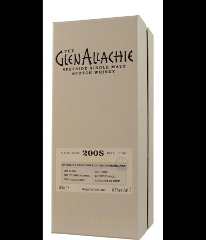 Fles GlenAllachie 2008 Marsala Barrique 14 Years Old, single malt whisky, op voorraad bij slijterij t Bockje in Bathmen
