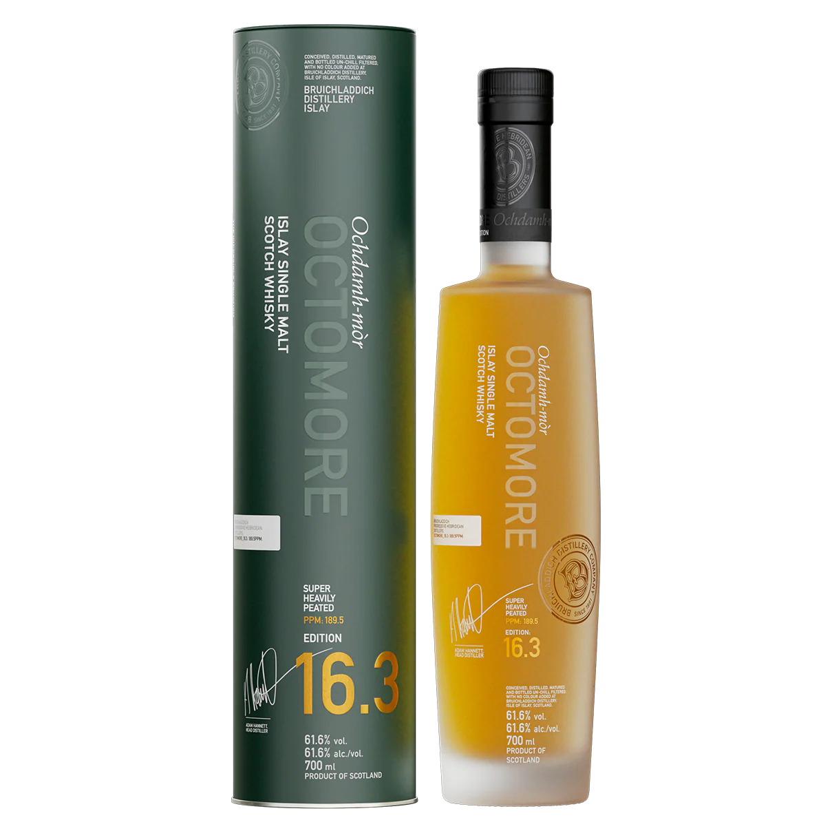 Fles Octomore 16.3, zwaar geturfde Islay single malt, op voorraad bij slijterij t Bockje in Bathmen