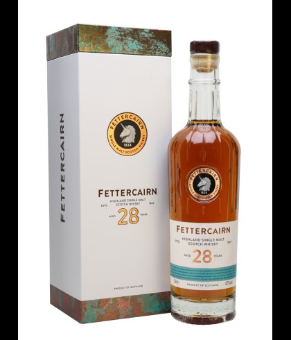 Fles Fettercairn 28 Years Old, single malt whisky, op voorraad bij slijterij t Bockje in Bathmen