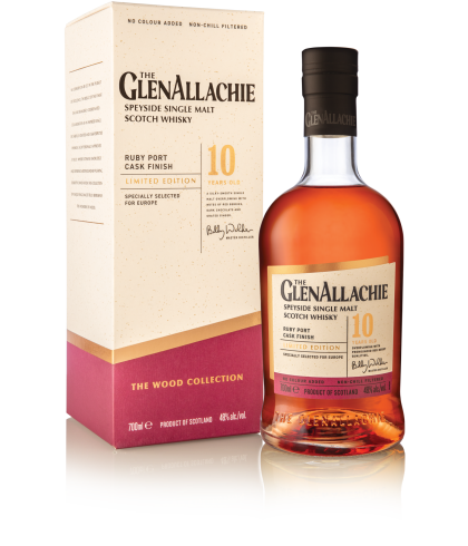 Fles GlenAllachie 10Y Ruby Port Cask Finish, single malt whisky, op voorraad bij slijterij t Bockje in Bathmen