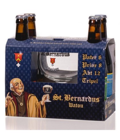 ST. Bernardus Geschenksverpakking 4x33cl + Glas, fles bij slijterij t Bockje in Bathmen