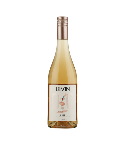 Fles Divin Rose, wijn, op voorraad bij slijterij t Bockje in Bathmen