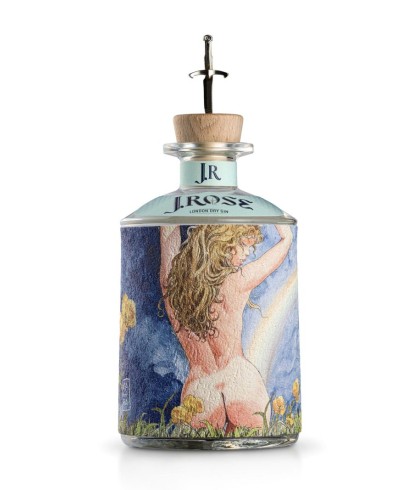 Fles J.Rose London Dry Artisan Gin #4, gin, op voorraad bij slijterij ’t Bockje in Bathmen
