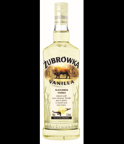 Fles Zubrowka Vodka Vanilla 37,5% vol, wodka, op voorraad bij slijterij t Bockje in Bathmen