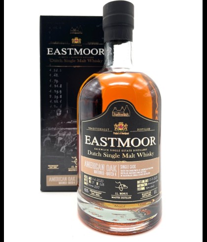 Fles Eastmoor Single Cask Batch 4 American Oak, whisky, op voorraad bij slijterij t Bockje in Bathmen