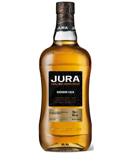 Fles single malt van Jura, op voorraad bij slijterij t Bockje in Bathmen