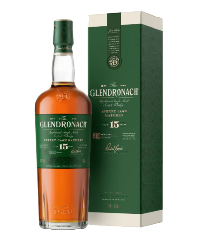 Fles GlenDronach 15 Years Old, single malt whisky, op voorraad bij slijterij t Bockje in Bathmen