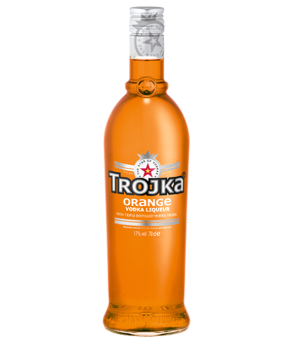 Wodka Trojka Orange van Trojka, bij slijterij ’t Bockje in Bathmen