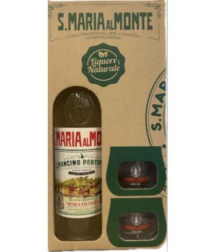 Geschenk Santa Maria al Monte Limoncino Giftpack, bij slijterij ’t Bockje in Bathmen