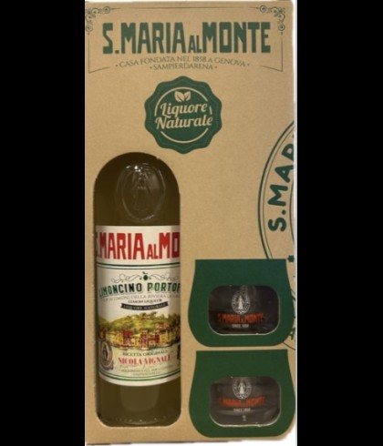 Geschenk Santa Maria al Monte Limoncino Giftpack, bij slijterij ’t Bockje in Bathmen