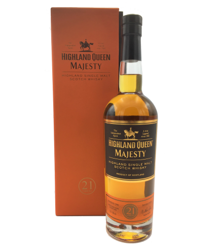 Fles Highland Queen Majesty 21 Years Old, single malt whisky, op voorraad bij slijterij t Bockje in Bathmen