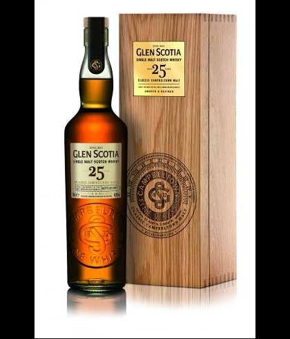 Fles Glen Scotia 25 Years Old, single malt whisky, op voorraad bij slijterij t Bockje in Bathmen