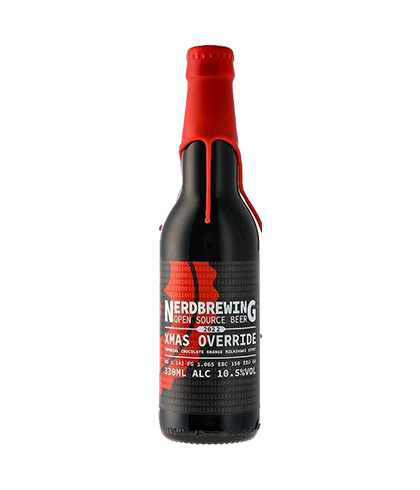 Fles Nerdbrewing XMAS Override, bier van Nerdbrewing, bij slijterij t Bockje in Bathmen