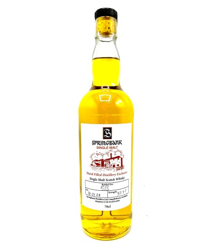 Fles Springbank Handfilled Distillery Exclusive 2024, whisky, bij slijterij t Bockje in Bathmen