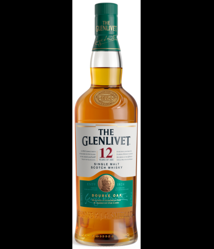 Fles The Glenlivet 12 Years Double Oak, single malt whisky, op voorraad bij slijterij t Bockje in Bathmen