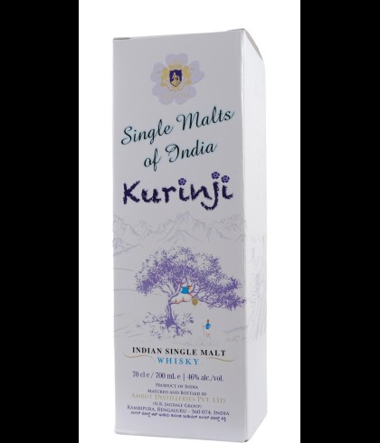 Fles Amrut Kurinji Single Malt, Indiase single malt whisky, op voorraad bij slijterij t Bockje in Bathmen
