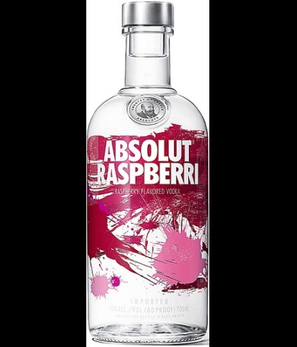 Fles Absolut Raspberri, wodka, op voorraad bij slijterij t Bockje in Bathmen