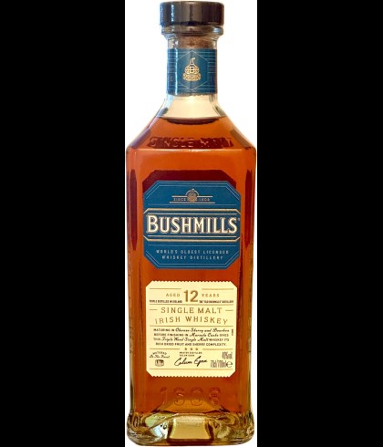 Fles Bushmills 12 Years Old, single malt whisky, op voorraad bij slijterij t Bockje in Bathmen