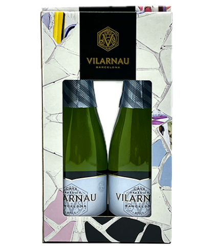 Geschenk Vilarnau Cava Brut Giftpack 2x20cl, bij slijterij ’t Bockje in Bathmen