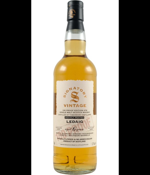 Signatory Vintage Ledaig 6 Years Old 2020 100 Proof #76 bij t Bockje in Bathmen
