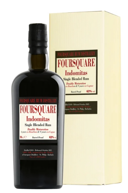Fles Foursquare Indomitas Double Maturation, rum, op voorraad bij slijterij ’t Bockje in Bathmen