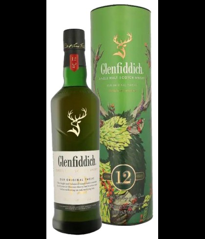 Fles Glenfiddich 12 Years Old Limited Edition Design, single malt whisky, op voorraad bij slijterij t Bockje in Bathmen