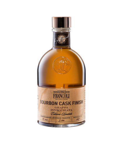 Grappa Francoli Grappa Bourbon Cask Finish van Francoli, bij slijterij ’t Bockje in Bathmen