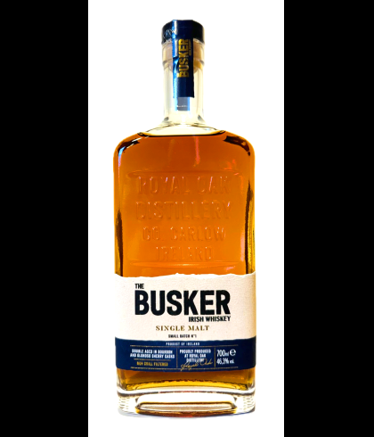 Fles The Busker Small Batch Single Malt No.1, Ierse whiskey van Royal Oak in County Carlow, op voorraad bij slijterij t Bockje in Bathmen