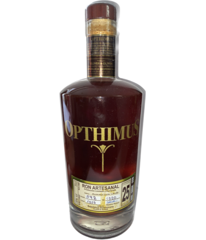Fles Opthimus 25Y, rum, op voorraad bij slijterij t Bockje in Bathmen