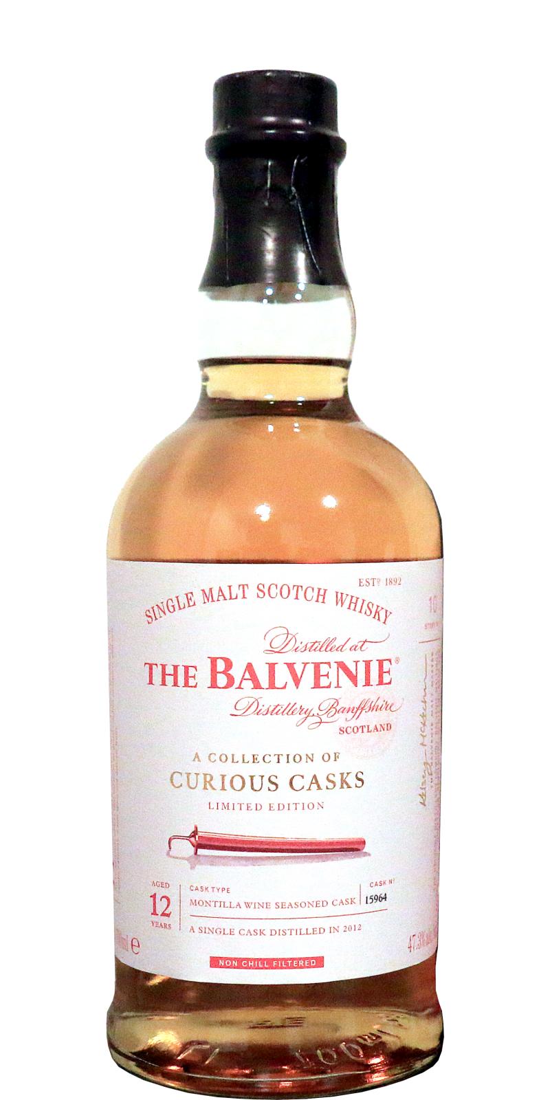Fles The Balvenie 2012 A Collection of Curious Casks 12Y, single malt whisky, op voorraad bij slijterij t Bockje in Bathmen