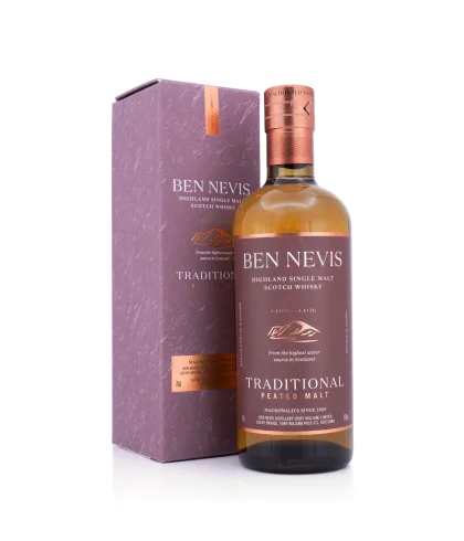 Fles Ben Nevis Traditional Peated Malt, single malt whisky, op voorraad bij slijterij t Bockje in Bathmen