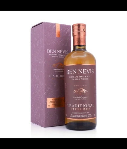 Fles Ben Nevis Traditional Peated Malt, single malt whisky, op voorraad bij slijterij t Bockje in Bathmen