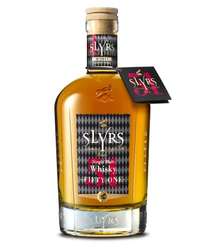 Fles Slyrs Single Malt 51, Beierse single malt whisky, op voorraad bij slijterij t Bockje in Bathmen