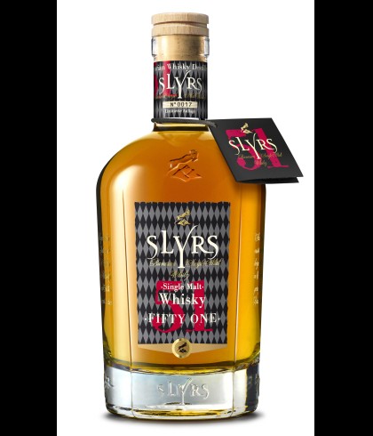 Fles Slyrs Single Malt 51, Beierse single malt whisky, op voorraad bij slijterij t Bockje in Bathmen