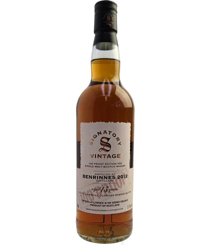 Fles Signatory Vintage Benrinnes 2012 100 Proof Edition #56, single malt whisky, op voorraad bij slijterij t Bockje in Bathmen