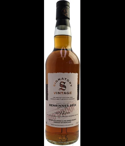 Fles Signatory Vintage Benrinnes 2012 100 Proof Edition #56, single malt whisky, op voorraad bij slijterij t Bockje in Bathmen