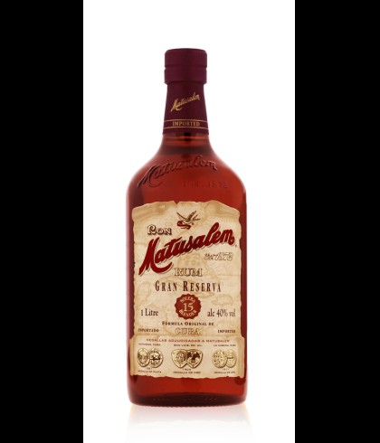 Fles Matusalem rum 15 yr Gran Reserva, rum, op voorraad bij slijterij t Bockje in Bathmen