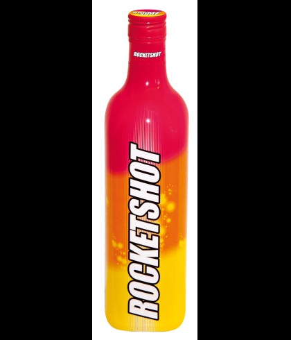 Fles Rocketshot, shotdrank op wodkabasis, op voorraad bij slijterij t Bockje in Bathmen