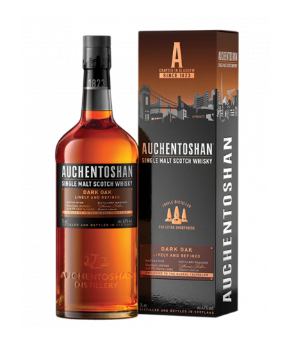Fles Auchentoshan Dark Oak, single malt whisky, op voorraad bij slijterij t Bockje in Bathmen