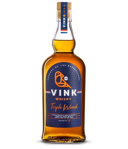 Fles Vink Whisky Triple Wood, whisky, op voorraad bij slijterij t Bockje in Bathmen