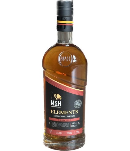 Fles M&H Elements Sherry Cask, whisky, op voorraad bij slijterij ’t Bockje in Bathmen
