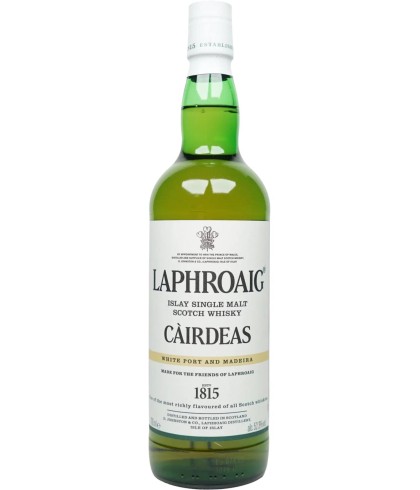 Fles Islay single malt van Laphroaig, op voorraad bij slijterij t Bockje in Bathmen