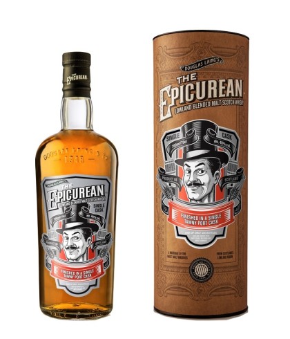 Fles The Epicurean Tawny Port Finish Single Cask, Lowland blended malt van Douglas Laing, op voorraad bij slijterij t Bockje in Bathmen