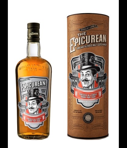 Fles The Epicurean Tawny Port Finish Single Cask, Lowland blended malt van Douglas Laing, op voorraad bij slijterij t Bockje in Bathmen