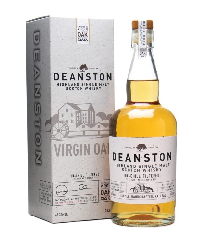 Fles Deanston Virgin Oak, single malt whisky, op voorraad bij slijterij t Bockje in Bathmen