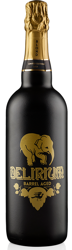 Fles Delirium Blond Barrel Aged, bier van Delirium, op voorraad bij slijterij t Bockje in Bathmen