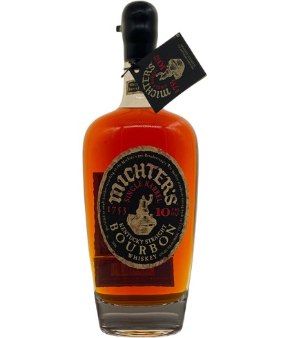 Fles Michters 10 Years Old Charred White Oak, Amerikaanse whiskey uit Kentucky, op voorraad bij slijterij t Bockje in Bathmen