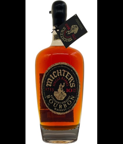 Fles Michters 10 Years Old Charred White Oak, Amerikaanse whiskey uit Kentucky, op voorraad bij slijterij t Bockje in Bathmen